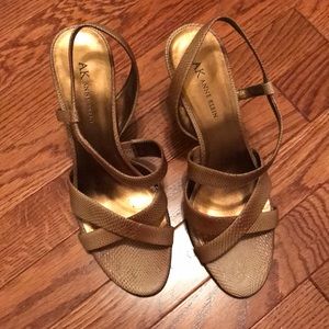 Strappy sandal with 2 1/2” heel